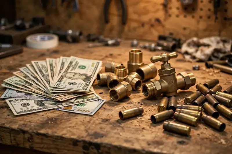 Brass fittings and valves sold for cash