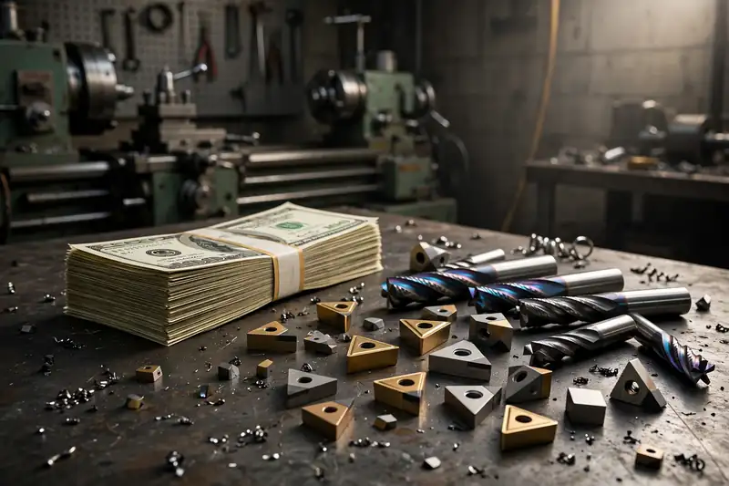 Cash stack beside tungsten carbide inserts