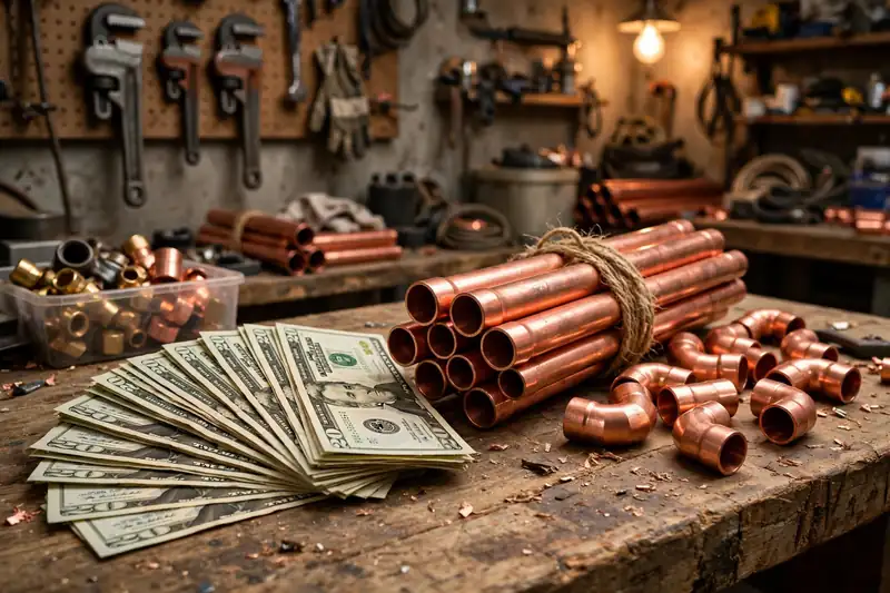 Copper pipes and fittings sold for cash